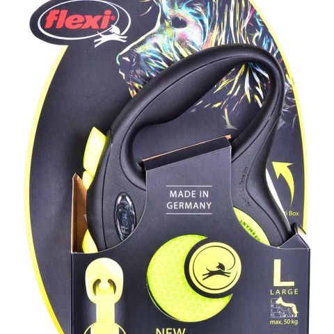 FLEXI New Neon L - retractable leash - 5 m