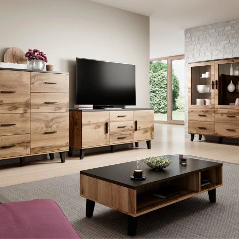 Cama living room set LOTTA 2 (sideboard 150 2D3DR + sideboard 110 2D4DR + display cabinet 120 + coffee table 110)