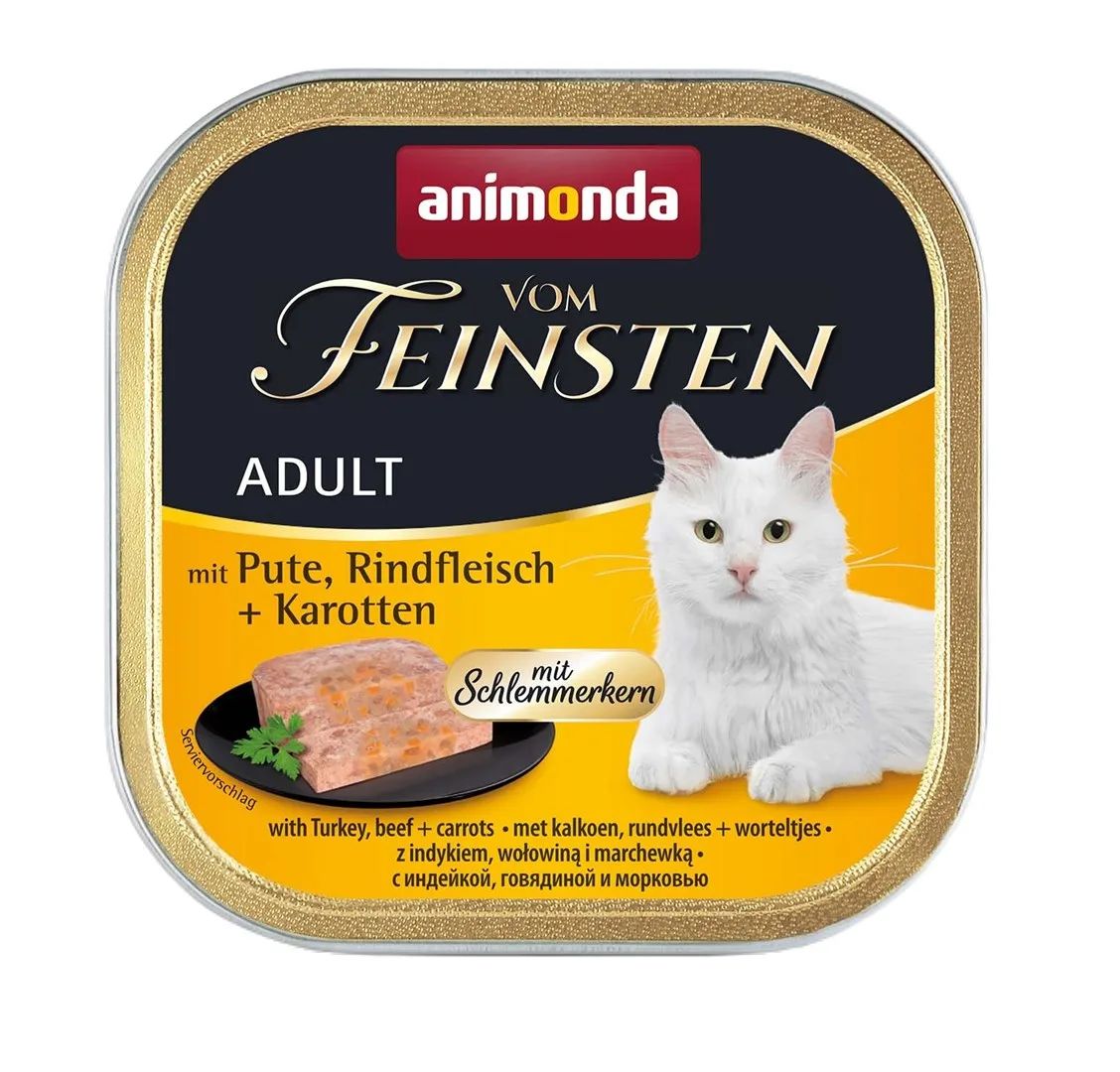 ANIMONDA Vom Feinsten Adult Turkey, beef and carrots - wet cat food - 100g