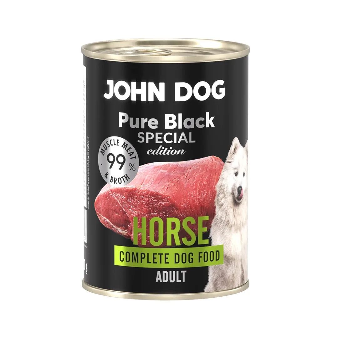 JOHN DOG Pure Black Special Edition Mono Horse - wet dog food - 400g
