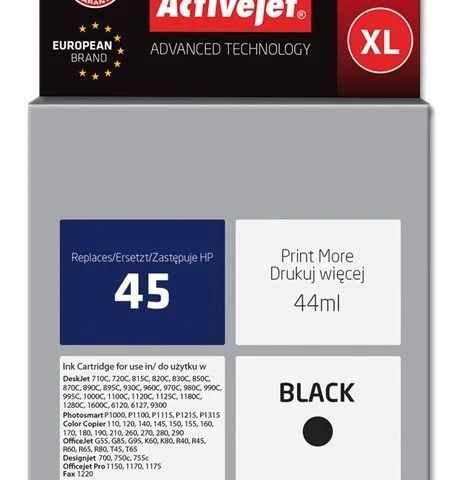 Activejet AH-45N Ink cartridge (replacement for HP 45 51645A; Supreme; 44 ml; black)