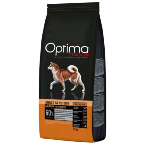 OPTIMANOVA Adult Sensitive Salmon & Potato - dry dog food - 12kg