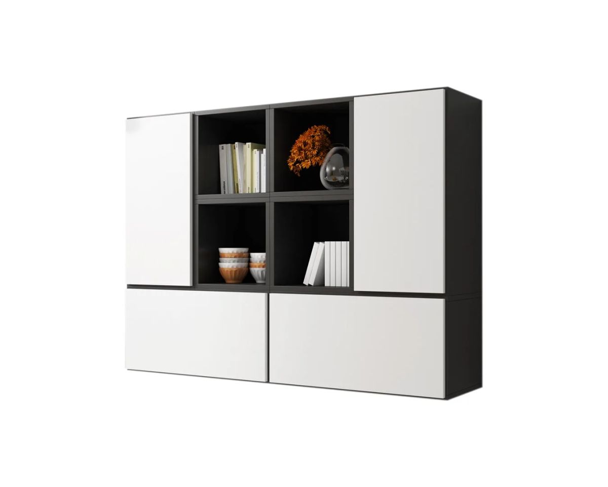 Cama living room furniture set ROCO 19 (4xRO3 + 4xRO6) black/black/white