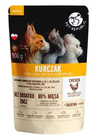 PET REPUBLIC Adult Chicken finely chopped - wet cat food- 100 g