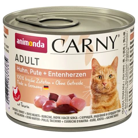 ANIMONDA Carny Adult Chicken, turkey and duck hearts - wet cat food - 200g