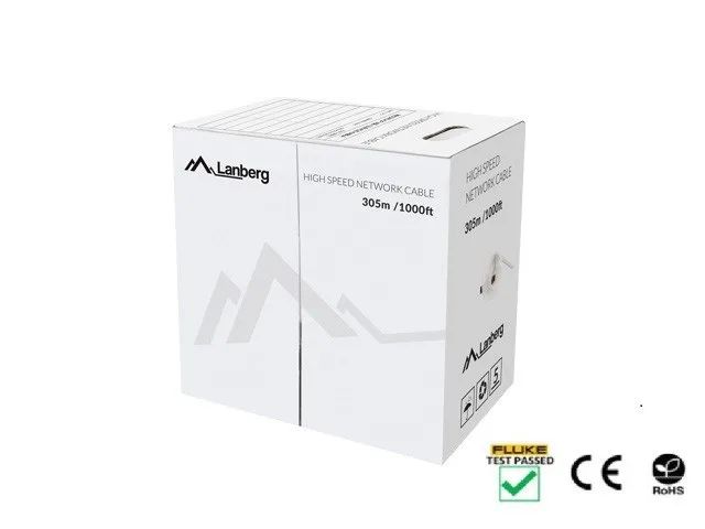 LANBERG CABLE UTP CAT.5E 305M WIRE CU BLACK FLUKE