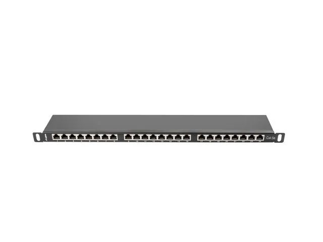 Lanberg | Patch panel 24 port 0.5U 19" CAT.5E FTP with cable organizer shielded | PPS5-0024-B