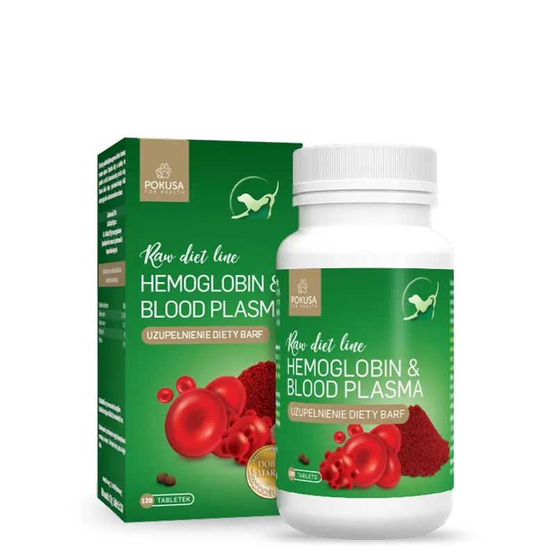 POKUSA RawDietLine Hemoglobin & Blood plasma - supplements for dogs and cats - 120 pcs
