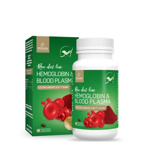 POKUSA RawDietLine Hemoglobin & Blood plasma - supplements for dogs and cats - 120 pcs