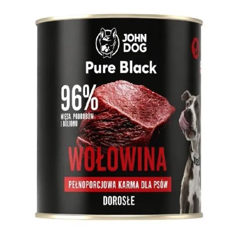 JOHN DOG Pure Black Mono beef - wet dog food - 800g