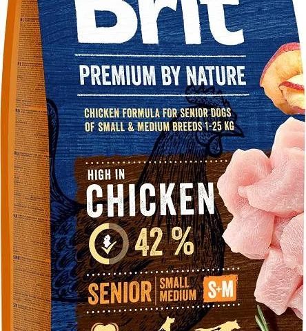 BRIT Premium by Nature Senior Small&Medium Chicken - dry dog food - 15 kg