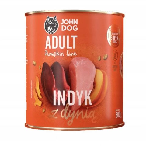 JOHN DOG Pumpkin Turkey with pumpkin - wet dog food - 800g