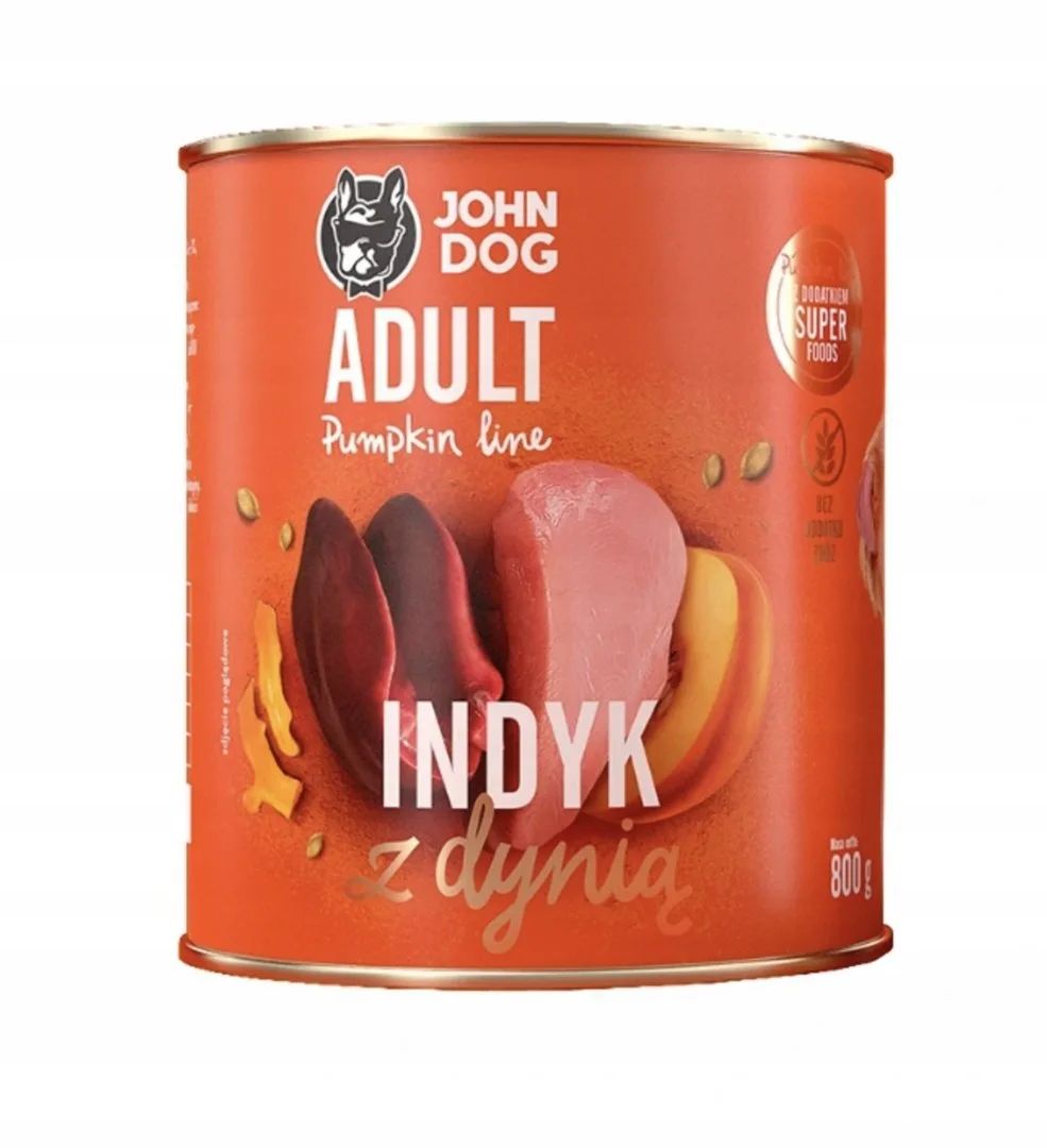 JOHN DOG Pumpkin Turkey with pumpkin - wet dog food - 800g