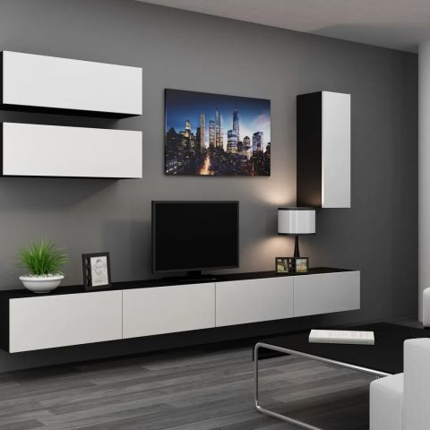 Cama Living room cabinet set VIGO 13 black/white gloss