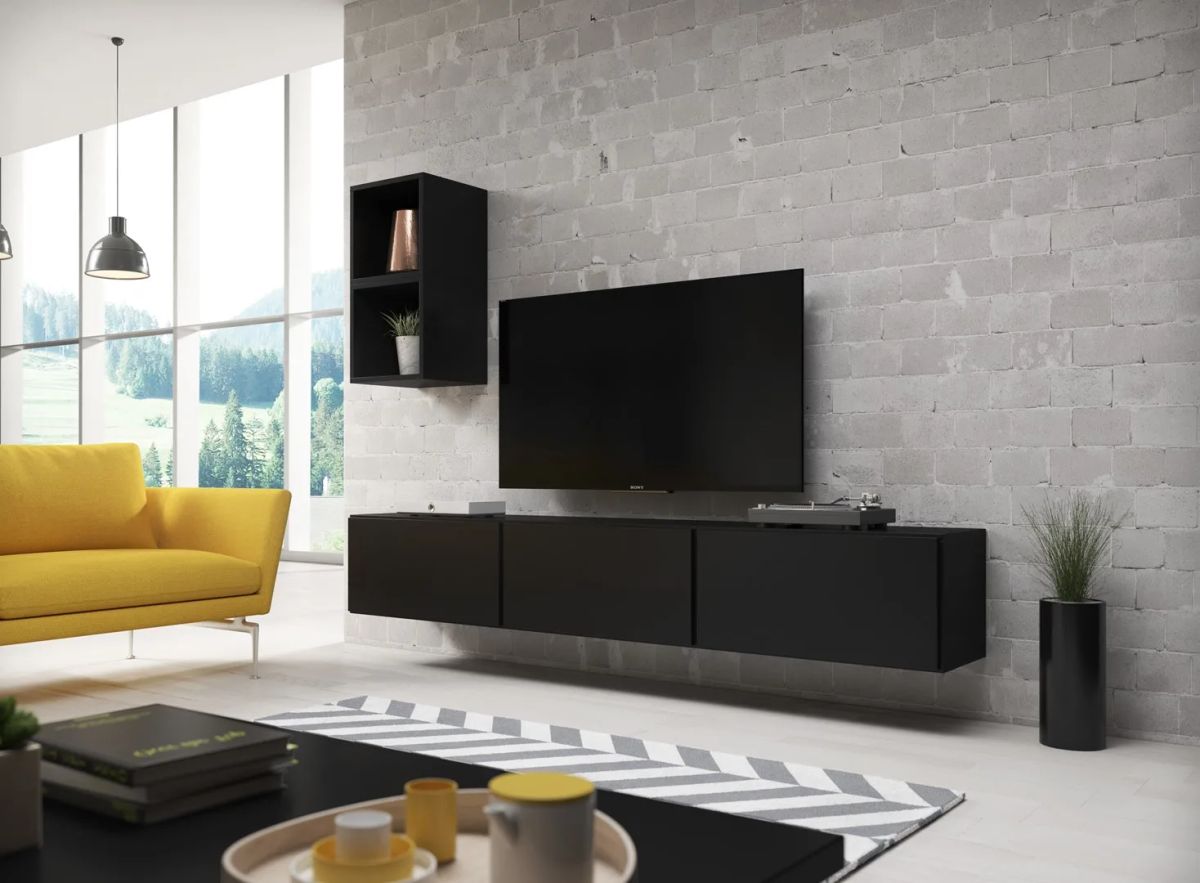 Cama living room furniture set ROCO 7 (3xRO3 + 2xRO6) black/black/black