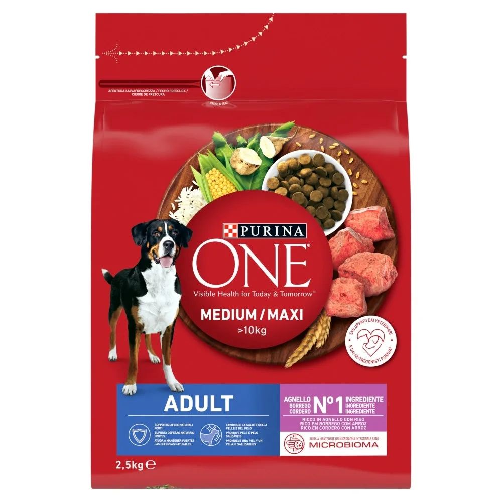 PURINA One Adult Medium/Maxi Rich in lamb with rice - dry dog food - 2,5kg