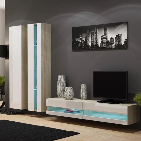 Cama Living room cabinet set VIGO NEW 5 sonoma/white gloss