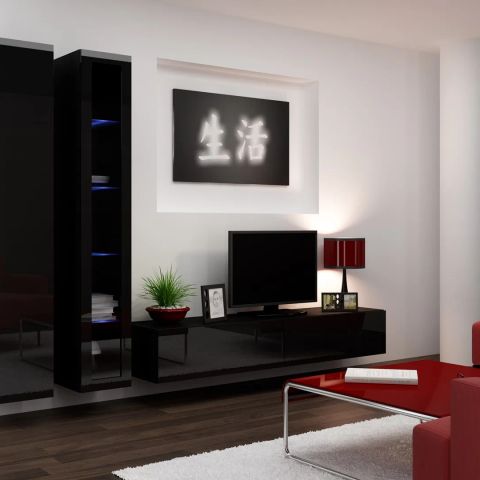 Cama Living room cabinet set VIGO 3 black/black gloss