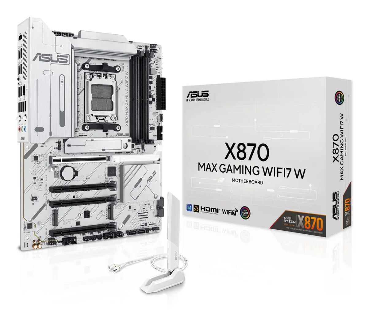 Mainboard|ASUS|AMD X870|SAM5|ATX|Memory DDR5|Memory slots 4|1xPCI-Express 3.0 16x|2xPCI-Express 4.0 16x|1xPCI-Express 5.0 16x|3xM.2|1xHDMI|4xUSB 2.0|4xUSB 3.2|2xUSB-C|1xOptical S/PDIF|1xRJ45|3xAudio port|X870MAXGAMINGWIFI7W
