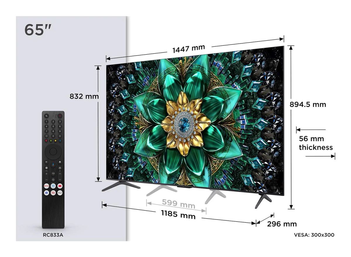 TV Set|TCL|65 "|4K Ultra HD|3840 x 2160 pixels|Flat|16:9|QD-Mini LED|65Q6C
