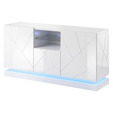 QIU 2D1K chest of drawers 150x41.5x75 cm glossy white/glossy white