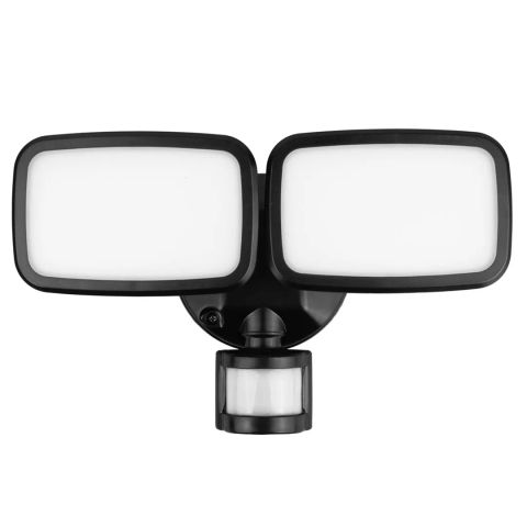 Maclean LED wall lamp, with PIR sensor, 20W, 1500lm, IP65, neutral white 4000K, black, MCE524 B