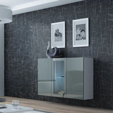 Cama Sideboard VIGO 90/120/38 white/grey glossy