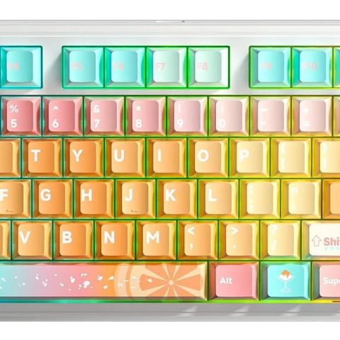 AULA Gasket F87 Pro V2 Orange Soda Kailh Meteorite Ice Cream RGB Keyboard