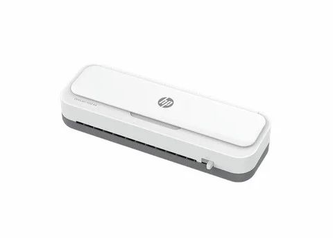 HP ONELAM 400 A4 laminator, Hot/Cold, integrated trimmer, corner rounder, speed 40 cm/min + 15 pouches: 3xA4, 4xA5, 4xA6, 4xB-CARD, white