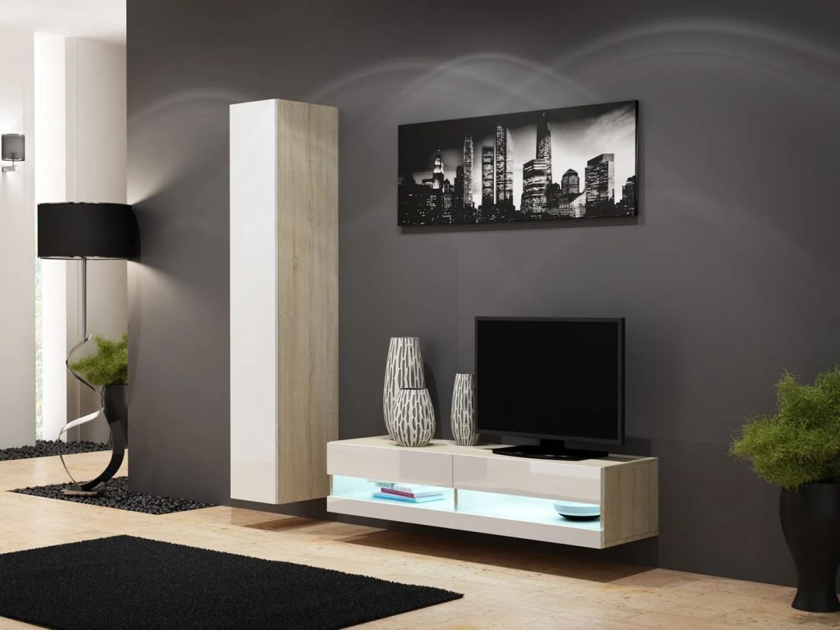 Cama Living room cabinet set VIGO NEW 13 sonoma/white gloss