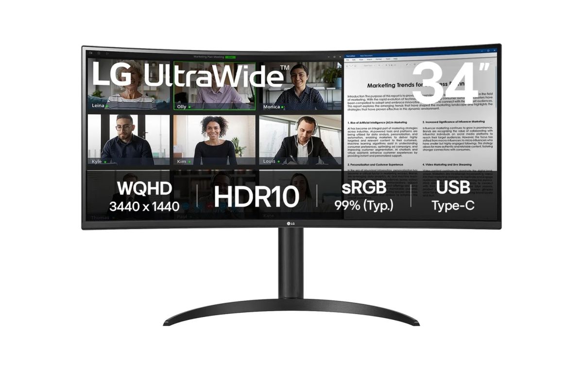 LCD Monitor|LG|34"|Curved/21 : 9|Panel VA|3440x1440|21:9|100 Hz|5 ms|Tilt|34WR50QK-B