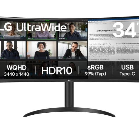 LCD Monitor|LG|34"|Curved/21 : 9|Panel VA|3440x1440|21:9|100 Hz|5 ms|Tilt|34WR50QK-B