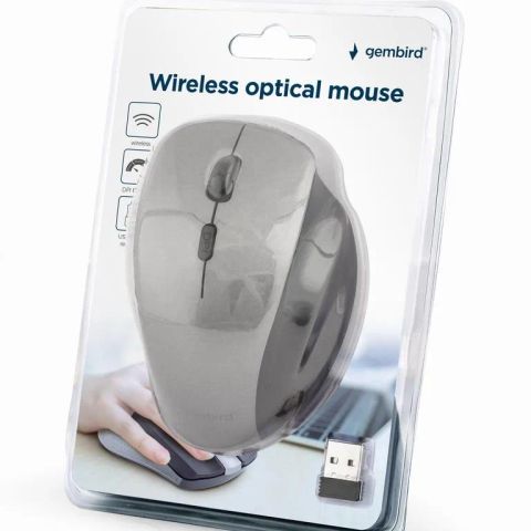MOUSE USB OPTICAL WRL BLACK/SP. GREY MUSW-6B-02-BG GEMBIRD