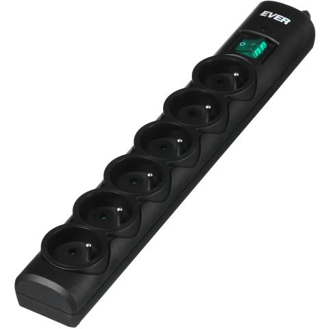 Ever OPTIMA surge protector 1.5 m (6 x UTE; 10 A; black) (T/LZ08-OPT015/0000)