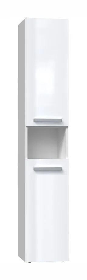 Bathroom cabinet NEL III 31x30x174 cm, white, glossy