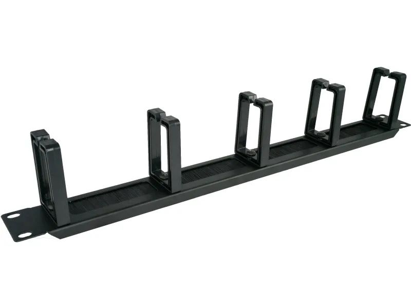 Alantec PK048 1U 19" cable organizer with brushed grommet, 5 plastic holders