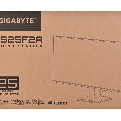 GIGABYTE GS25F2A 25" FHD Gaming Monitor - 1920 x 1080, 240Hz, 1ms, 300 cd/m², Display HDR 10, HDMI 2.0, Displayport 1.4