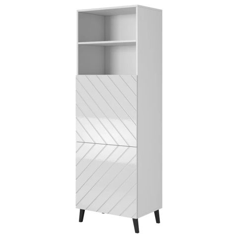 Cabinet ABETO 60x40x176.5 cm white/gloss white