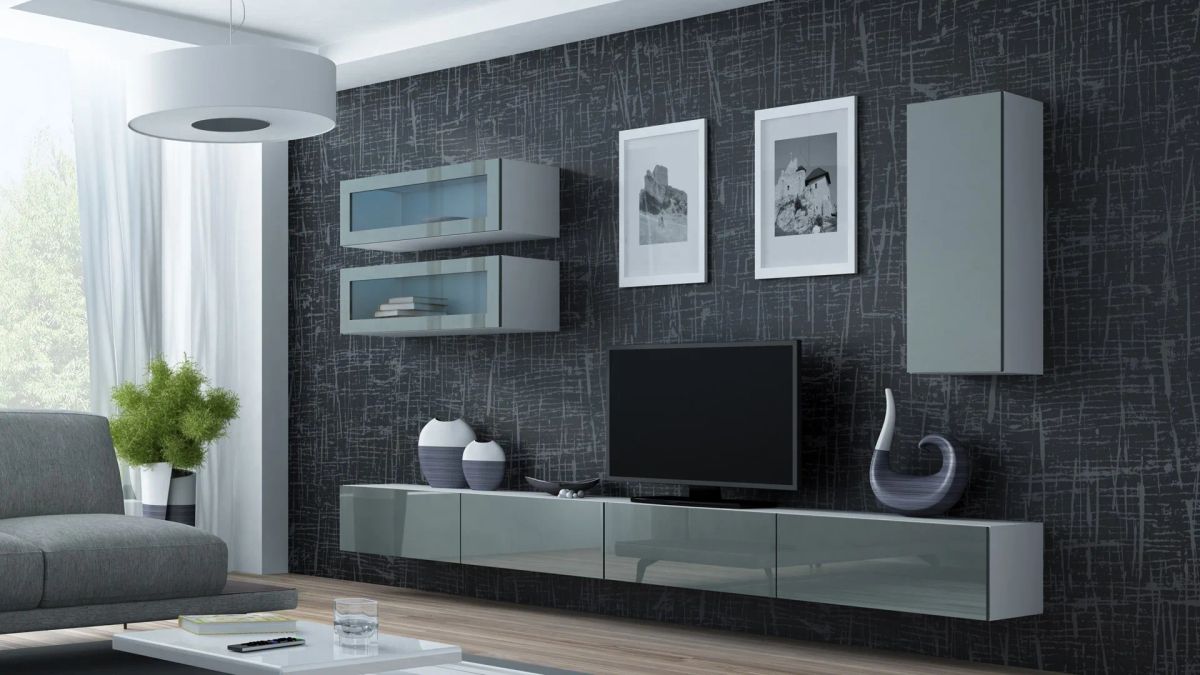 Cama Living room cabinet set VIGO 11 white/grey gloss