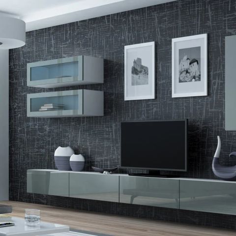 Cama Living room cabinet set VIGO 11 white/grey gloss
