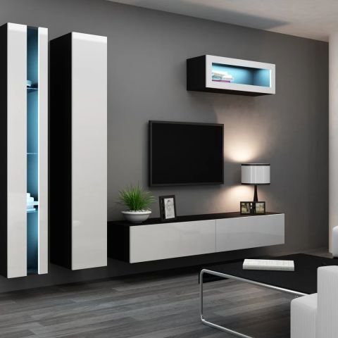 Cama Living room cabinet set VIGO NEW 2 black/white gloss