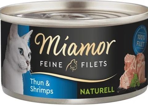 MIAMOR Feine Filets Naturell Tuna with shrimps - wet cat food - 80g