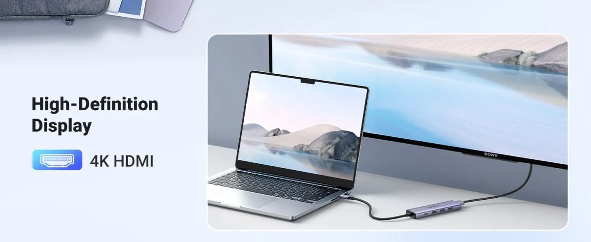 Ugreen 15596 laptop dock/port replicator Wired USB 3.2 Gen 1 (3.1 Gen 1) Type-A + Type-C Aluminium