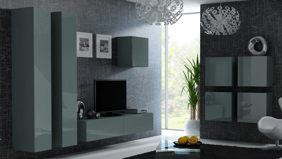 Cama Living room cabinet set VIGO 24 grey/grey gloss