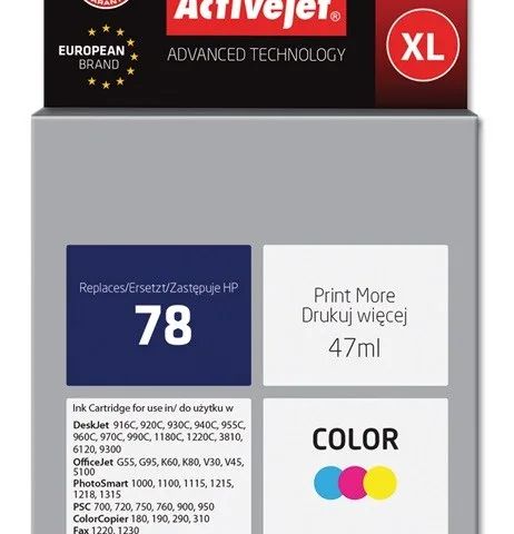 Activejet AH-78N Ink Cartridge (Replacement HP 78 C6578D; Supreme; 47 ml; color)