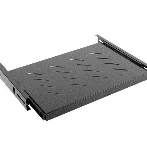 Lanberg 19" sliding shelf 1U/465x347mm, max load capacity up to 60kg | AK-1006-B | Black
