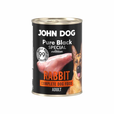 JOHN DOG Pure Black Special Edition Mono Rabbit - wet dog food - 400g