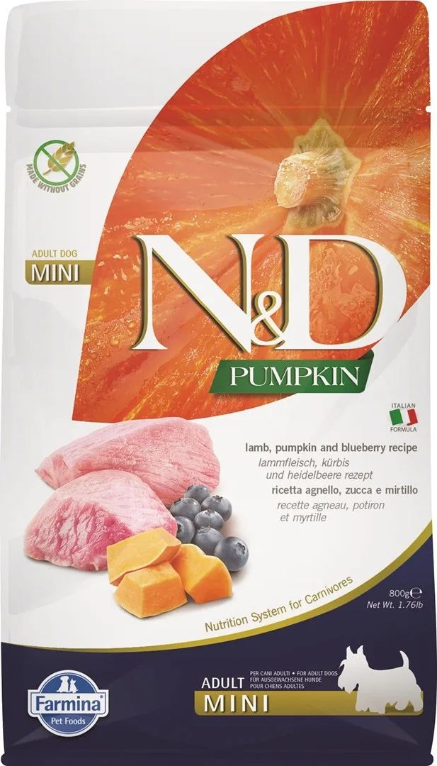 FARMINA N&D Pumpkin Dog Lamb & Blueberry Adult Mini - dry dog food - 800 g