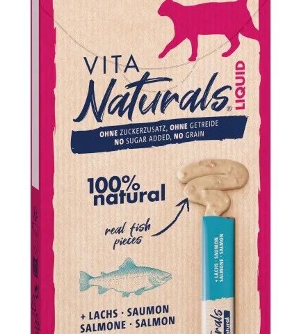 VITAKRAFT Vita Naturals Liquid Salmon - cat treats - 5 x 15g