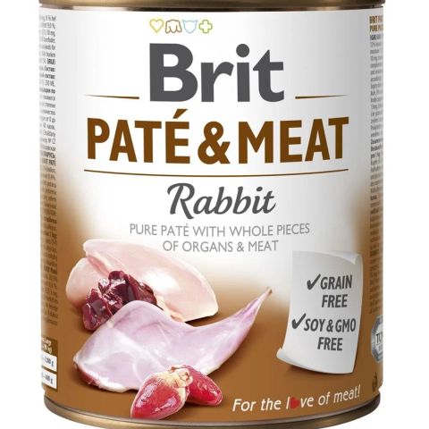 Wet dog food BRIT PATÉ & MEAT Rabbit 800 g